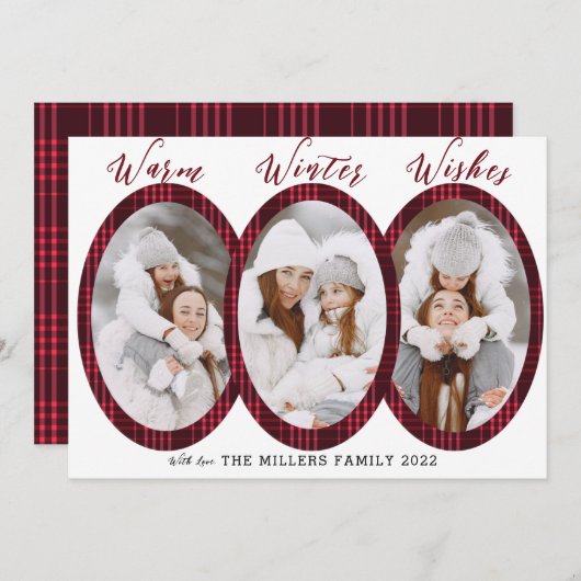 Warmer Winter wünscht 3 Fotomaterial Feiertagskarte (Vorne/Hinten)