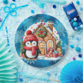 Warmer Winter wünscht Pinguin Pappteller (Party)