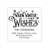 Warmer Winter wünscht Rücksendeadresse Gummistempel (Prägung)