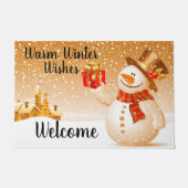 Warmer Winter wünscht Snowman Fußmatte (Vorderseite)