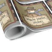 Warmer Winter wünscht Snowman Geschenkpapier (Rolleneckpunkt)