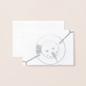 Warmer Winter wünscht Snowman Grußkarte Folienkarte (Vorderseite mit Umschlag)