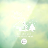 Warmer Winter wünscht Weihnachts-Logo-Store Fensteraufkleber (Blatt 3)