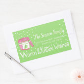 Warmer Winter wünscht Weihnachts-Sweater-Adresse Rechteckiger Aufkleber (Umschlag)