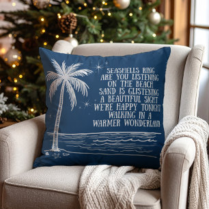 Wärmerer Wunderland-Palmenstrand-Weihnachten Kissen