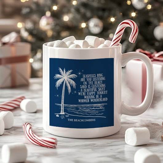 Wärmerer Wunderland-Strand-Palmen-Weihnachten Kaffeetasse