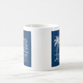 Wärmerer Wunderland-Strand-Palmen-Weihnachten Kaffeetasse (Mittel)