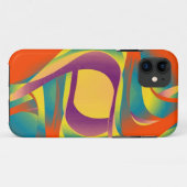 Warmes abstraktes Fraktal Retro Case-Mate iPhone Hülle (Rückseite (Horizontal))