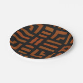 Warmes afrikanisches geometrisches Stammdesign Pappteller (Schrägansicht)