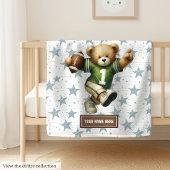 Warmes American Football Teddy Bär Blanket Kleinki Fleecedecke