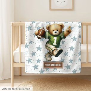 Warmes American Football Teddy Bär Blanket Kleinki Fleecedecke