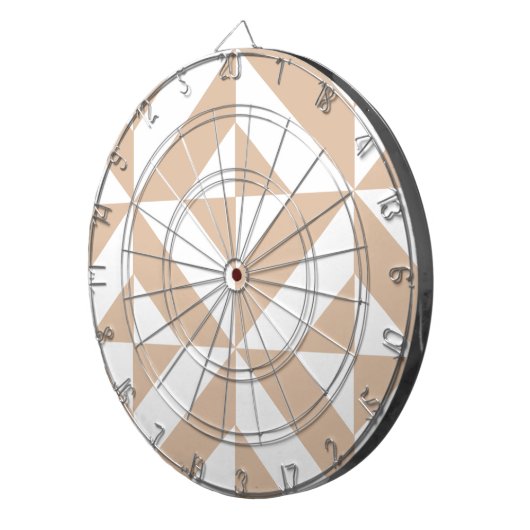 Warmes Beige Geometric Deko Cube Pattern Dartscheibe (Vorderseite rechts)