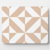 Warmes Beige Geometric Deko Cube Pattern Fotoplatte (Vorderseite)