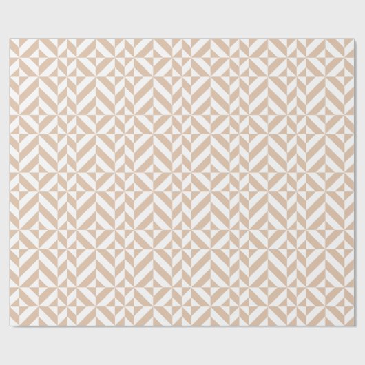Warmes Beige Geometric Deko Cube Pattern Geschenkpapier (Flach)