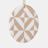 Warmes Beige Geometric Deko Cube Pattern Keramik Ornament (Rechts)