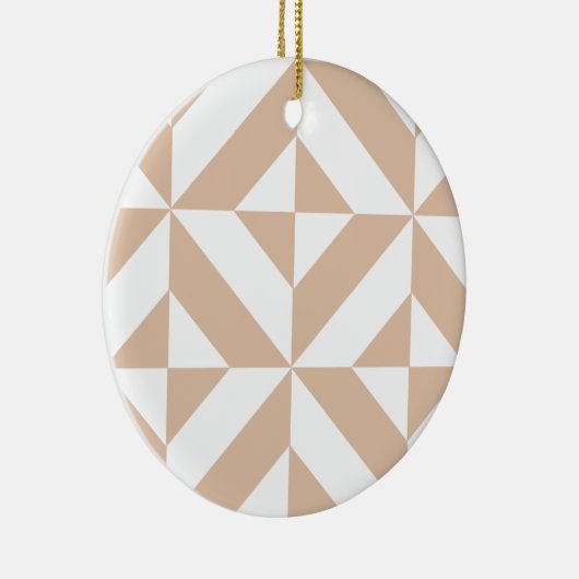 Warmes Beige Geometric Deko Cube Pattern Keramik Ornament (Rechts)