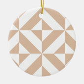 Warmes Beige Geometric Deko Cube Pattern Keramik Ornament (Vorne)