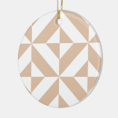 Warmes Beige Geometric Deko Cube Pattern Keramik Ornament (Links)
