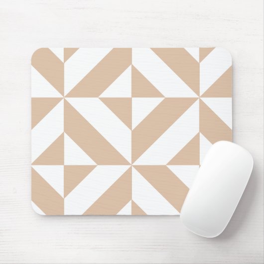 Warmes Beige Geometric Deko Cube Pattern Mousepad (Mit Mouse)