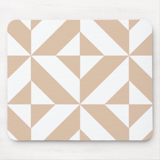 Warmes Beige Geometric Deko Cube Pattern Mousepad (Vorne)