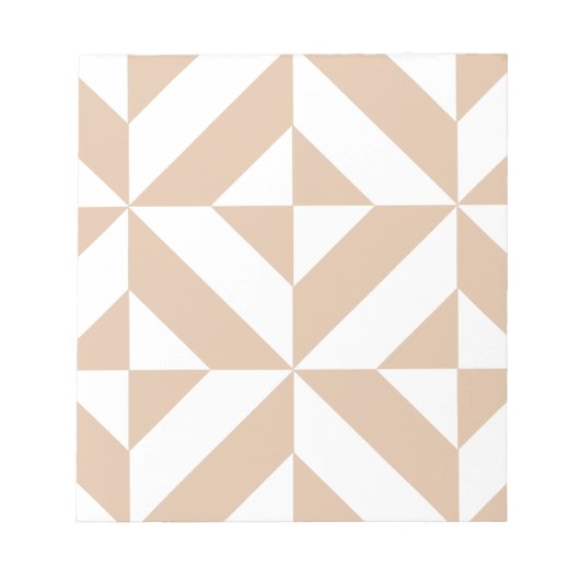 Warmes Beige Geometric Deko Cube Pattern Notizblock (Vorderseite)