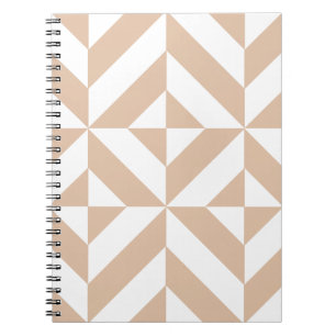 Warmes Beige Geometric Deko Cube Pattern Notizblock