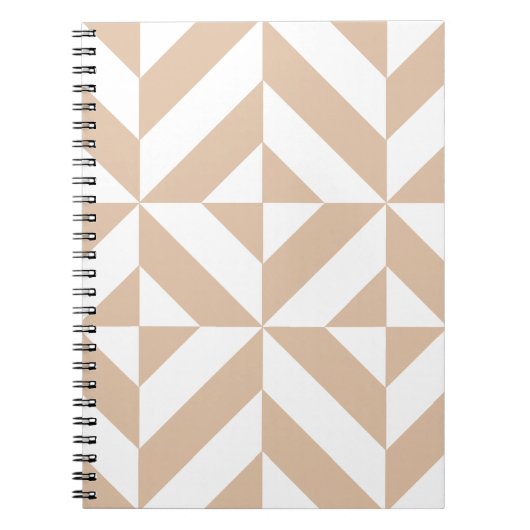 Warmes Beige Geometric Deko Cube Pattern Notizblock (Vorderseite)
