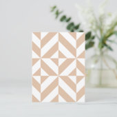 Warmes Beige Geometric Deko Cube Pattern Postkarte (Stehend Vorderseite)