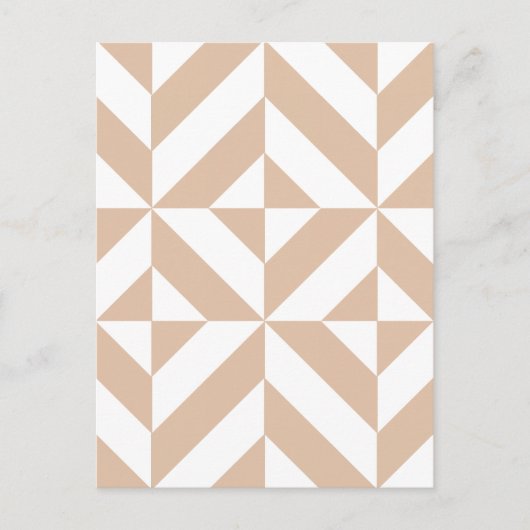 Warmes Beige Geometric Deko Cube Pattern Postkarte (Vorderseite)