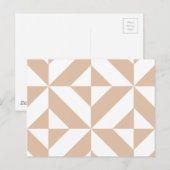 Warmes Beige Geometric Deko Cube Pattern Postkarte (Vorne/Hinten)