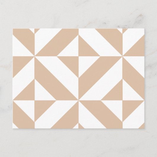 Warmes Beige Geometric Deko Cube Pattern Postkarte (Vorderseite)