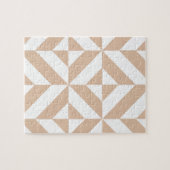 Warmes Beige Geometric Deko Cube Pattern Puzzle (Horizontal)