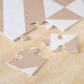 Warmes Beige Geometric Deko Cube Pattern Puzzle (Seite)