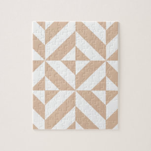 Warmes Beige Geometric Deko Cube Pattern Puzzle