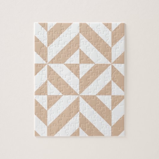 Warmes Beige Geometric Deko Cube Pattern Puzzle (Vertikal)