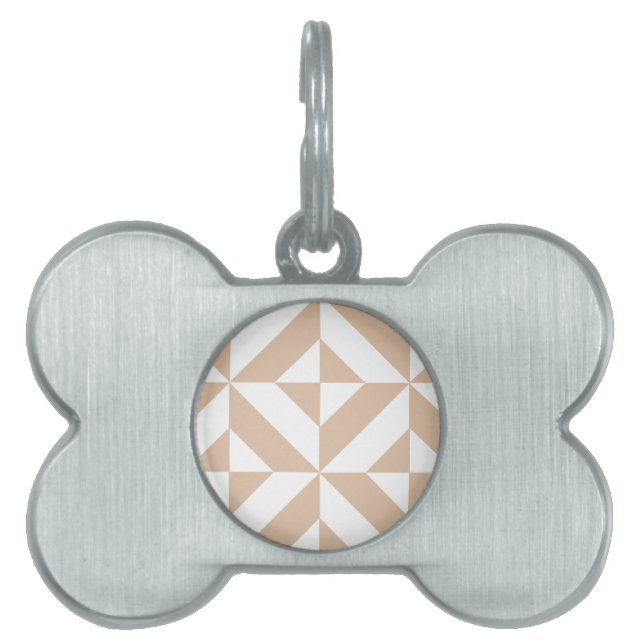Warmes Beige Geometric Deko Cube Pattern Tiermarke (Vorderseite)