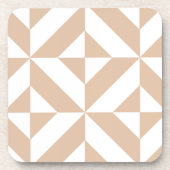Warmes Beige Geometric Deko Cube Pattern Untersetzer (Vorderseite)