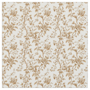 Warmes Beige Toile mit Rose und Berries Stoff