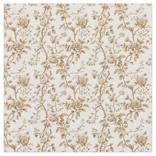 Warmes Beige Toile mit Rose und Berries Stoff (Nahaufnahme)