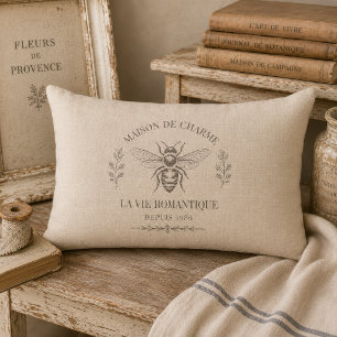 Warmes Beige Vintage Französisches Landhaus-Stil B Lendenkissen