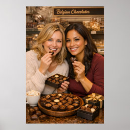 Warmes belgisches Pralinen-Cafe-Delight-Poster Poster
