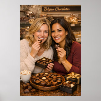 Warmes belgisches Pralinen-Cafe-Delight-Poster Poster