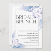 Warmes Blue Boho Pampas Grass Frame Brautparty Einladung (Vorderseite)