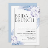 Warmes Blue Boho Pampas Grass Frame Brautparty Einladung (Vorne/Hinten)