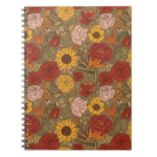 Warmes Blumenmuster-Notizbuch Notizblock