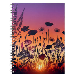 Warmes Blumenmuster-Notizbuch Notizblock