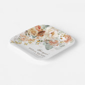 Warmes Bohemisches Orange Blume Brautparty Pappteller (Gewinkelt)