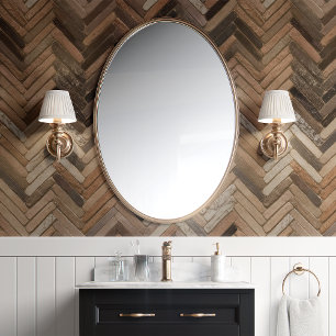 Warmes Brown Herringbone Zickzack Tile Tapete