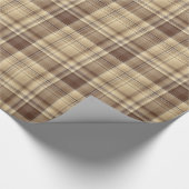 Warmes Brown Kariert Wrapping Paper Geschenkpapier (Ecke)