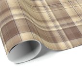Warmes Brown Kariert Wrapping Paper Geschenkpapier (Rolleneckpunkt)